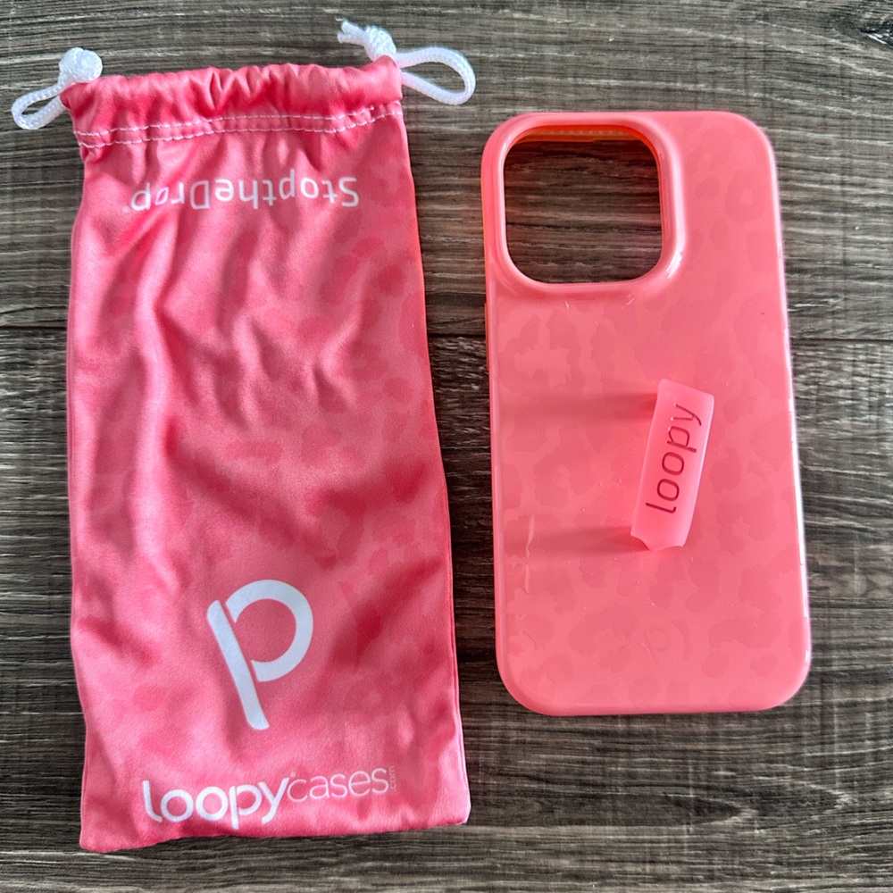 iPhone 14 Pro Loopy Case - Coral Leopard Limited Edition Phone Case